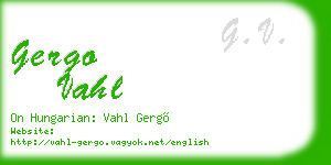 gergo vahl business card