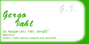 gergo vahl business card